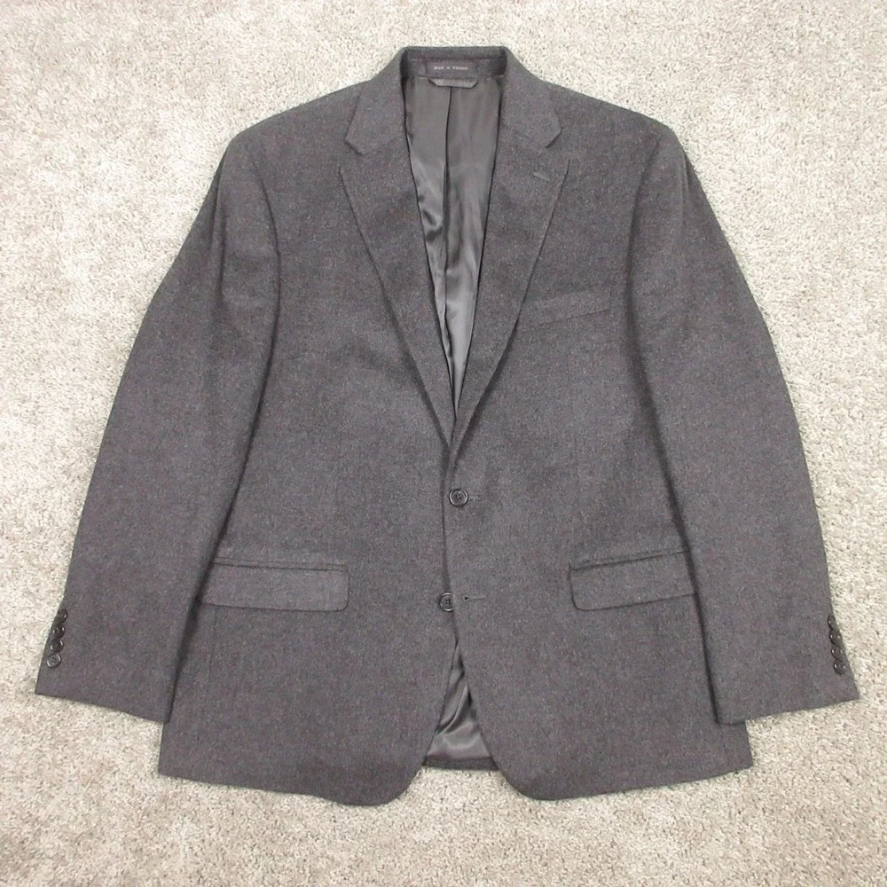 Lauren Ralph Lauren Jacket Mens 44 R Gray Wool Silk Cashmere Blazer Coat Formal